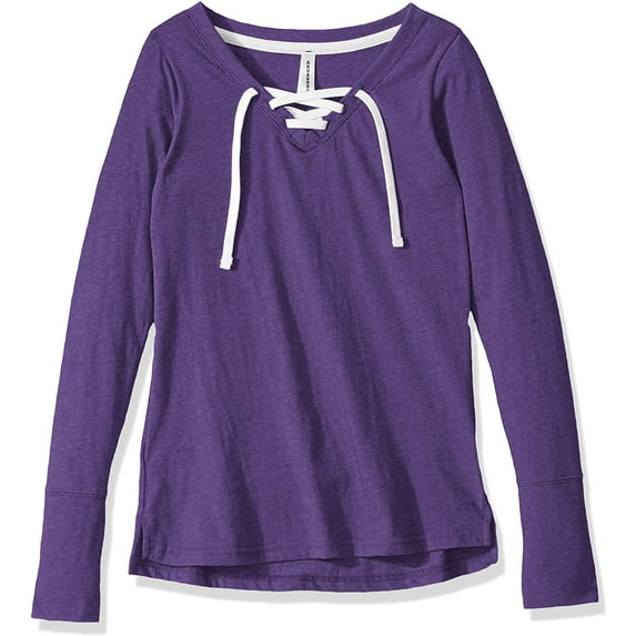 Aquaguard Women's LonG-Sleeve Fine Jersey LacE-Up T-Shirt (3 Pack)