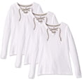 thumbnail image 1 of Aquaguard Women's LonG-Sleeve Fine Jersey LacE-Up T-Shirt (3 Pack), 1 of 1