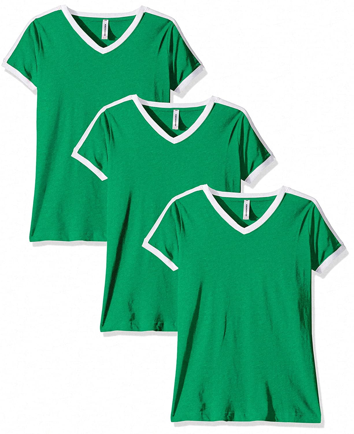 Aquaguard Women's Soccer Ringer Fine Jersey T-Shirt (3 Pack)