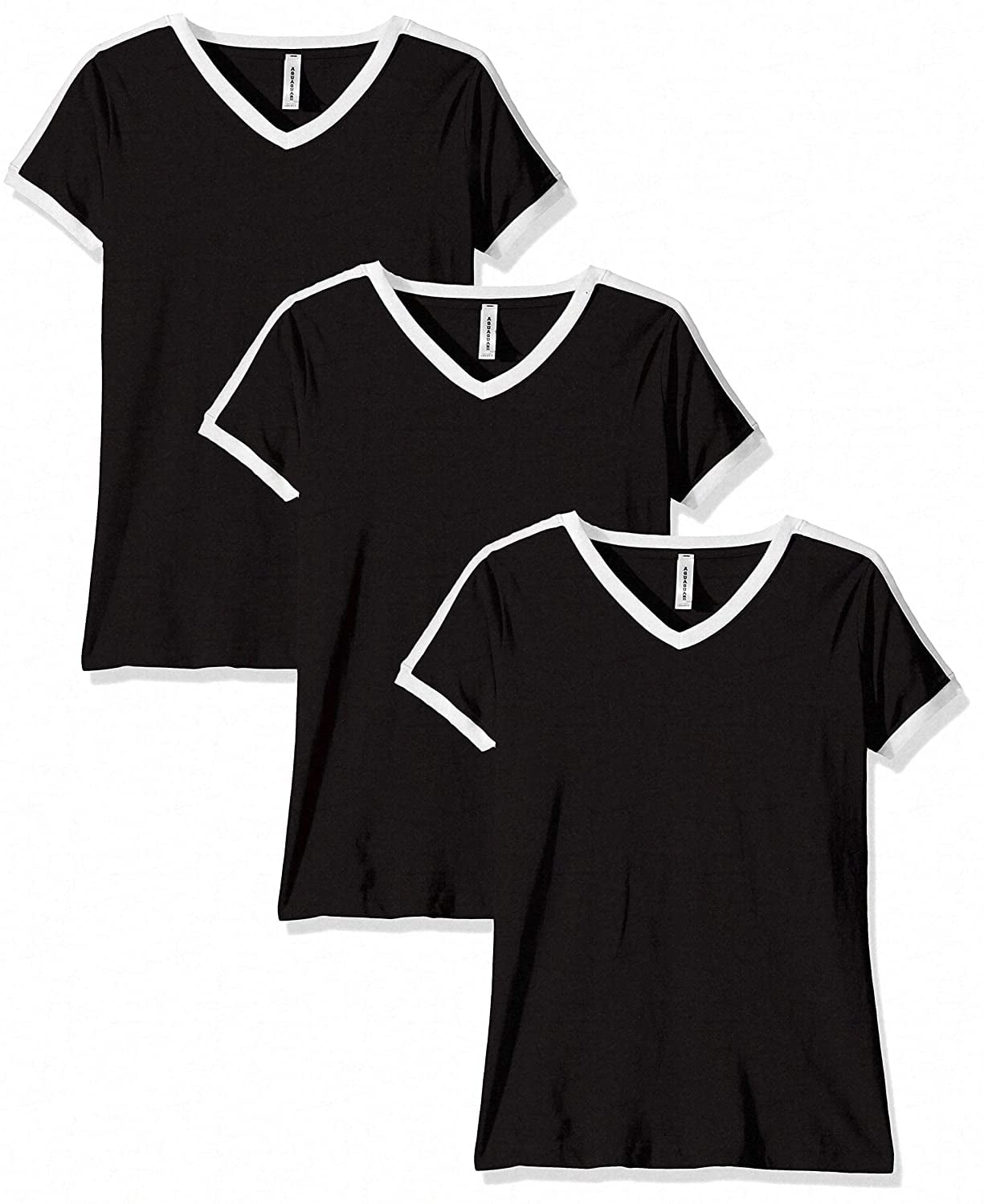 Aquaguard Women's Soccer Ringer Fine Jersey T-Shirt (3 Pack)