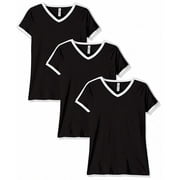 Aquaguard Women's Soccer Ringer Fine Jersey T-Shirt 3 Pack