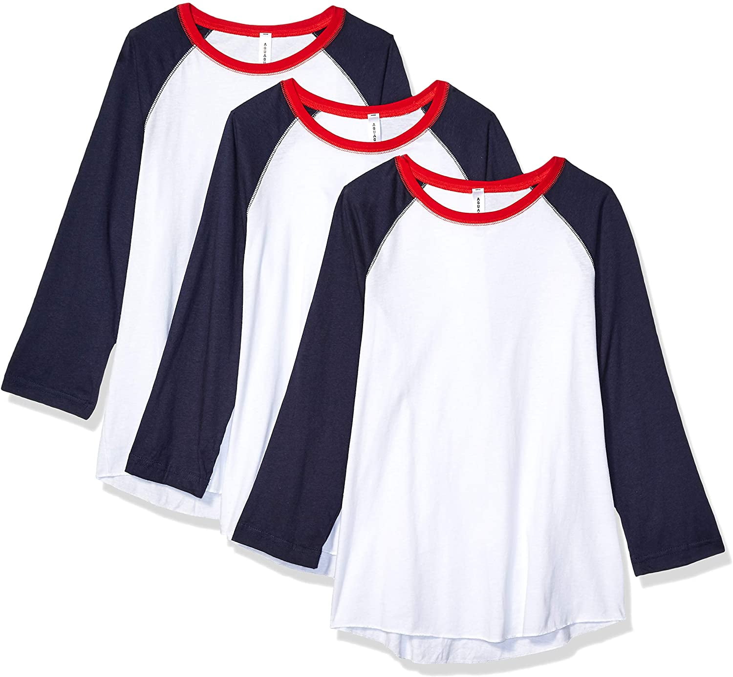 Aquaguard Women's Vintage Fine Jersey Baseball T-Shirt (3 Pack)