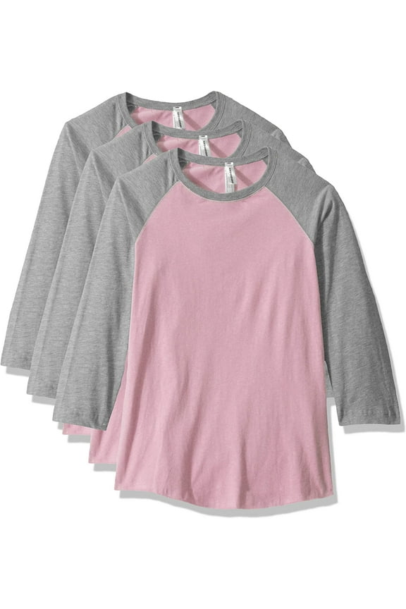 Women's Vintage Fine Jersey Baseball T-Shirt (3 Pack)