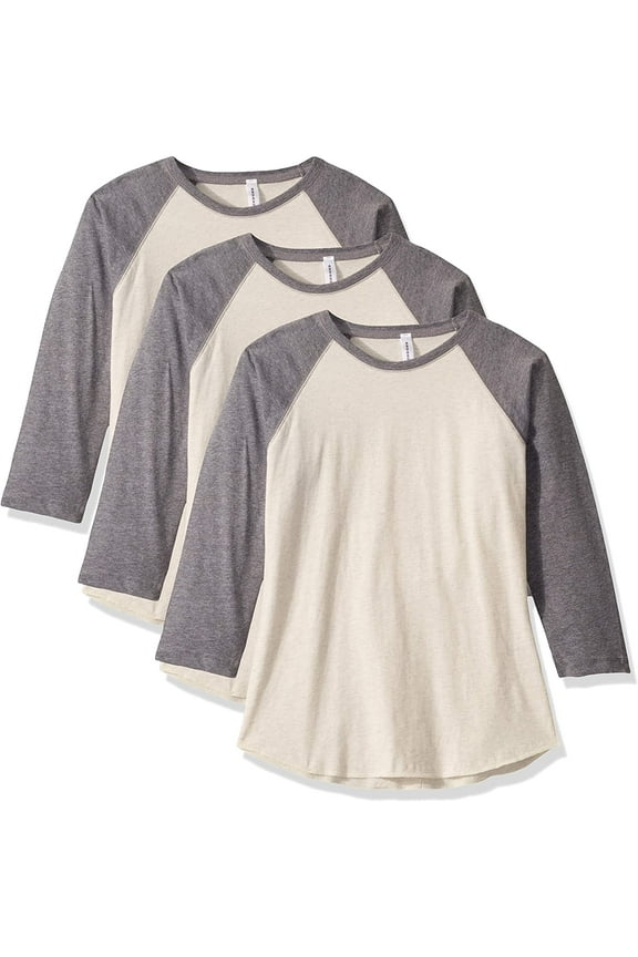 Women's Vintage Fine Jersey Baseball T-Shirt (3 Pack)