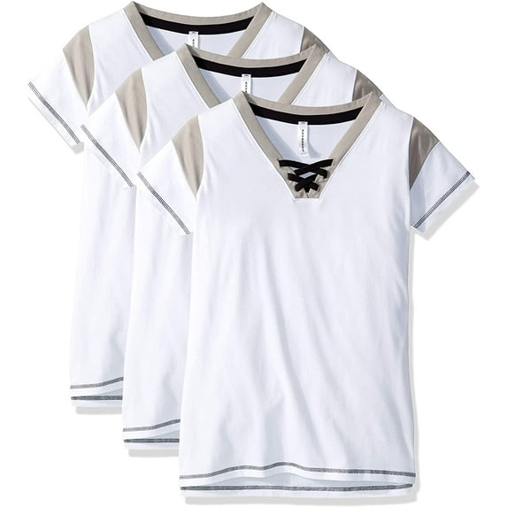 Aquaguard Women's Vintage Fine Jersey Gameday LacE-Up T-Shirt (3 Pack)