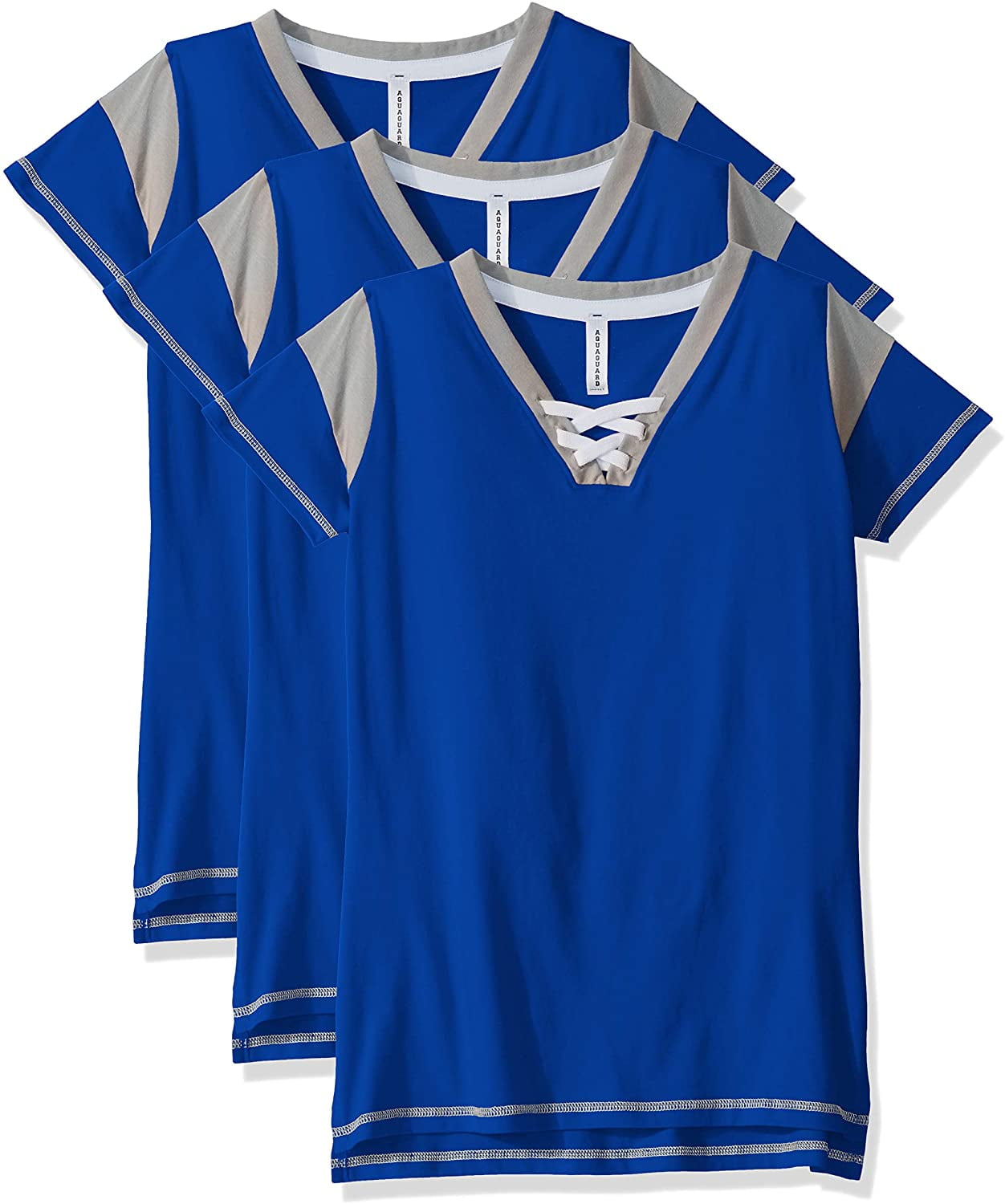 Aquaguard Women's Vintage Fine Jersey Gameday LacE-Up T-Shirt (3 Pack)