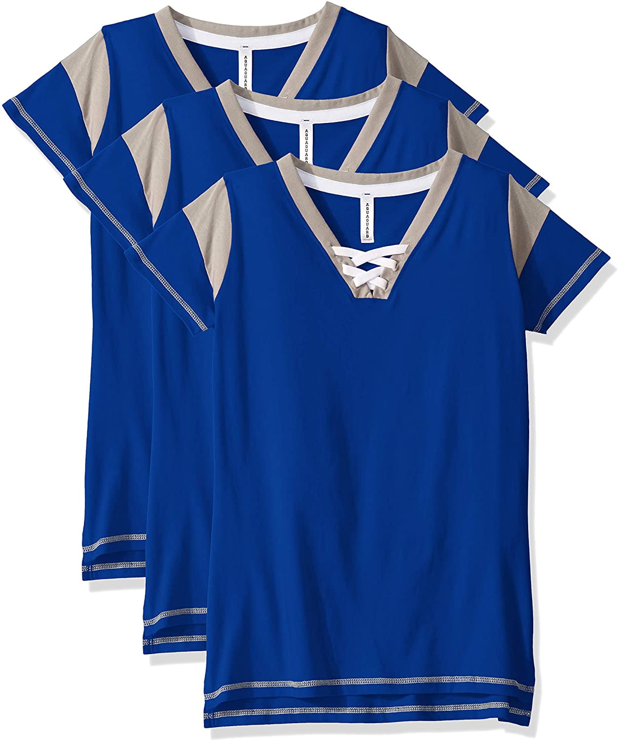 Aquaguard Women's Vintage Fine Jersey Gameday LacE-Up T-Shirt (3 Pack)