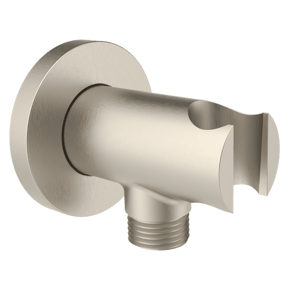 Aquaiaw Wall Supply Elbow, Solid Brass, Round, PVD Brushed Nickel, NPT