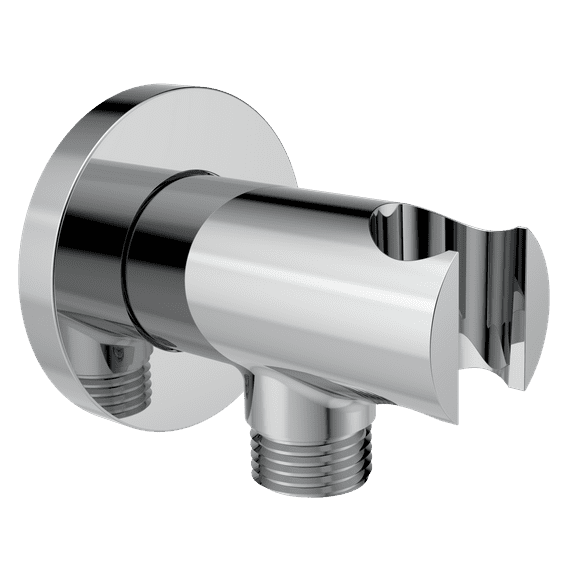 Aquaiaw Wall Supply Elbow, Solid Brass, Round, Polished Chrome, NPT