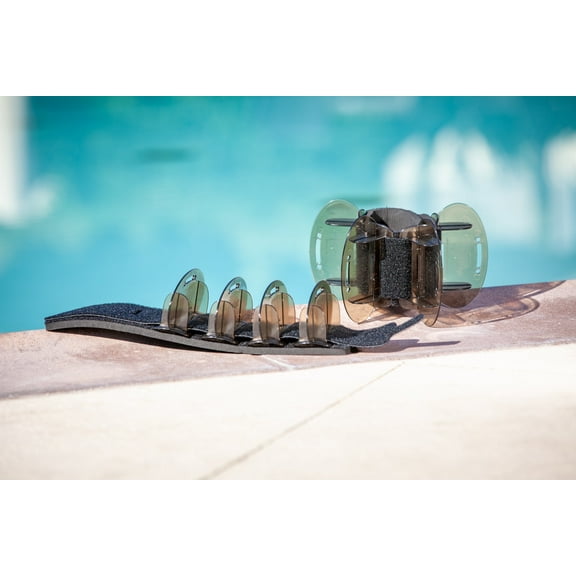 Aqualogix Smoke (Medium Resistance) Aquatic Hybrid Fin Set - Lower/Upper Body Pool Exercise Fins - Water Leg Weights - Includes Link Online Pool Workout (Fins Pair)