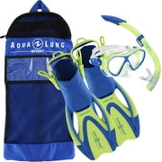 Aqualung Sport Urchin PC Jr Kids Recreational Snorkeling Set Bright Green / Light Blue M