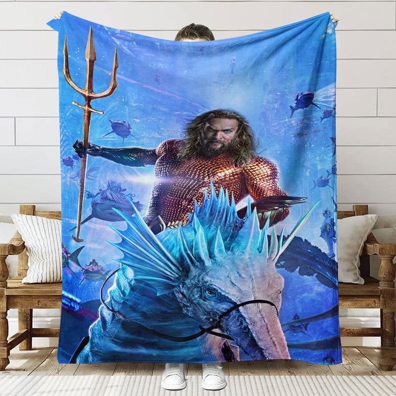 Aquaman Anti Pilling Flannel Blanket Gifts for Fans Lover Girls Boys Women Present Hoodie Him Bed 40"x50"