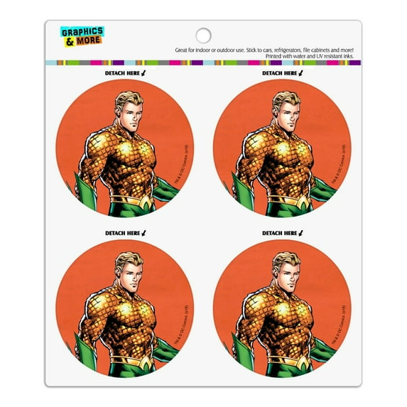 Aquaman Character Refrigerator Fridge Locker Vinyl Circle Magnet Set
