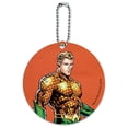 thumbnail image 1 of Aquaman Character Round Luggage ID Tag Card Suitcase Carry-On, 1 of 8