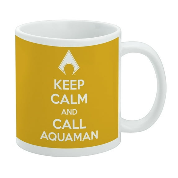 Aquaman Keep Calm and Call White Mug