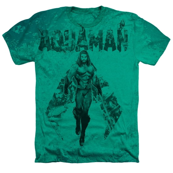 Aquaman Movie - Aqua Group - Heather Short Sleeve Shirt - X-Large