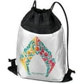 thumbnail image 1 of Aquaman Movie Aquaman Sea Shells Logo Drawstring Backpack Sports Bag Sackpack 17" x 13", Perfect for Gym, Yoga or Practice, 1 of 5
