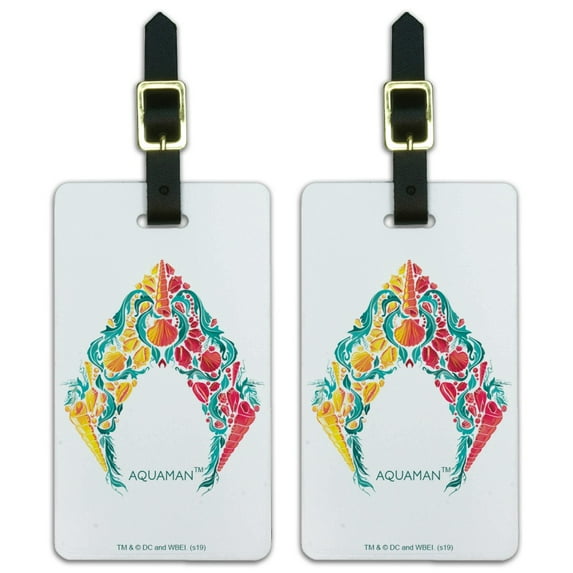 Aquaman Movie Aquaman Sea Shells Logo Luggage ID Tags Suitcase Carry-On Cards - Set of 2