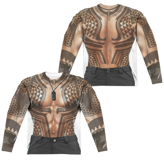 Aquaman Movie - Aquaman Tattoos (Front/Back Print) - Regular Fit Long Sleeve Shirt - Medium