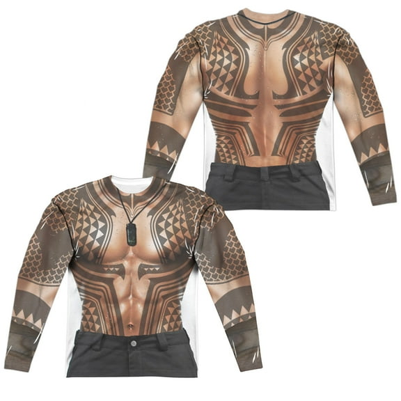 Aquaman Movie - Aquaman Tattoos (Front/Back Print) - Regular Fit Long Sleeve Shirt - XXX-Large