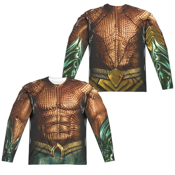 Aquaman Movie - Aquaman Uniform (Front/Back Print) - Regular Fit Long Sleeve Shirt - XX-Large