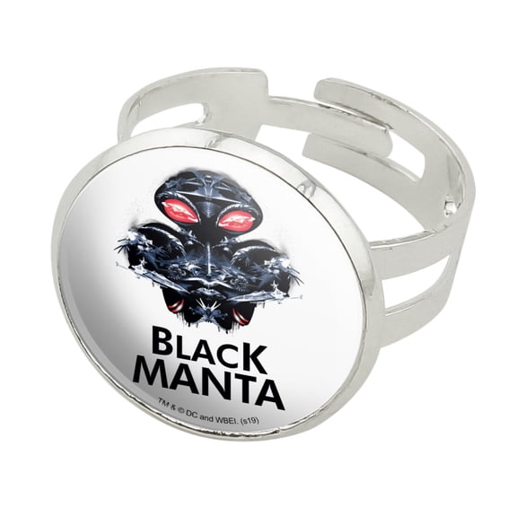 Aquaman Movie Black Manta Silver Plated Adjustable Novelty Ring