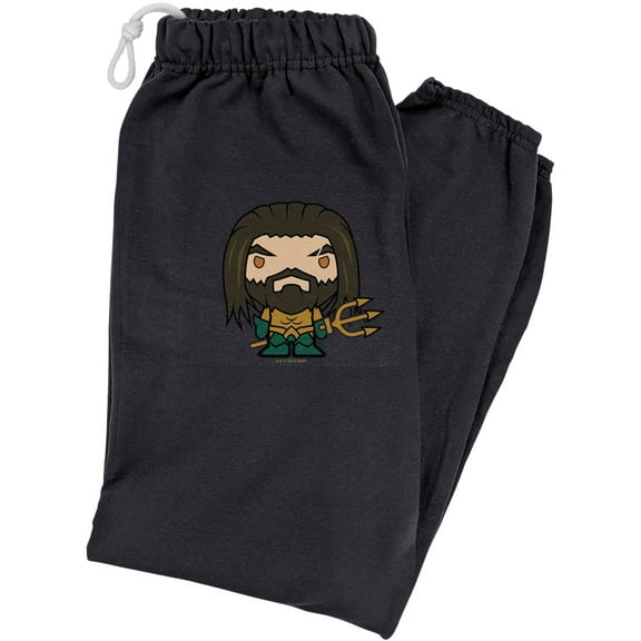 Aquaman Movie Cute Chibi Character Unisex Jogger Sweatpants for Men and Women, Black, 2X-Large