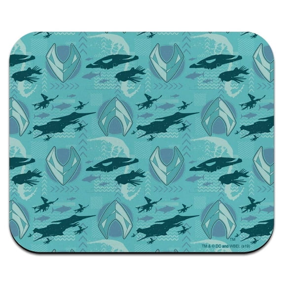 Aquaman Movie Fish and Ships Pattern Low Profile Thin Mouse Pad Mousepad