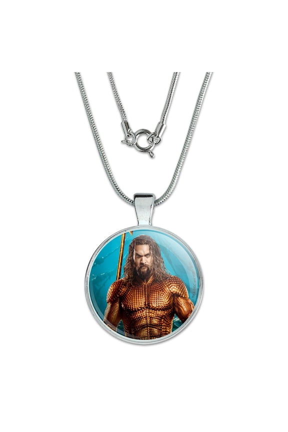 Aquaman Movie Jason Mamoa Full Costume 1" Pendant with Sterling Silver Plated Chain