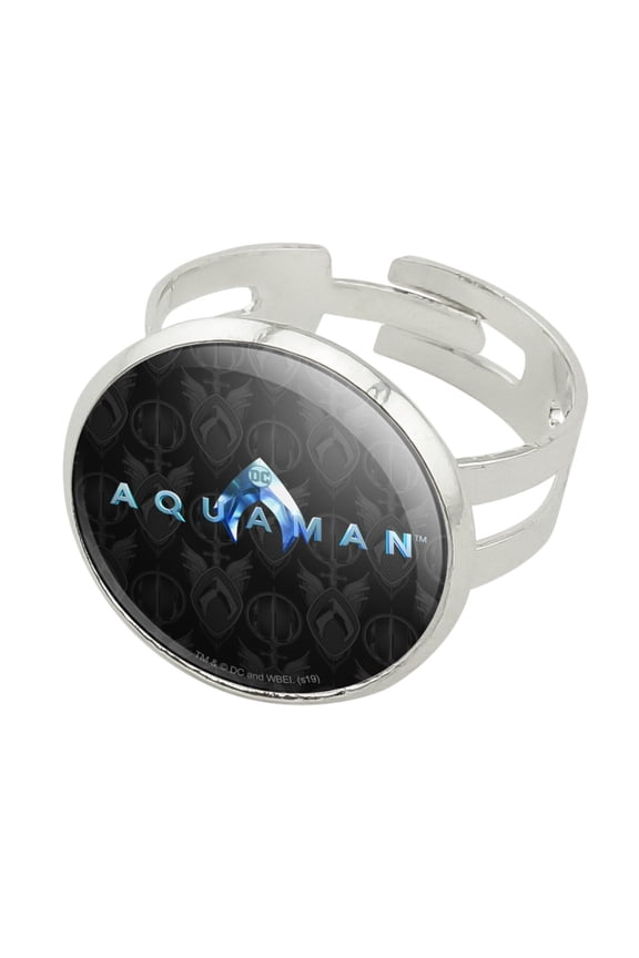 Aquaman Movie Logo Silver Plated Adjustable Novelty Ring