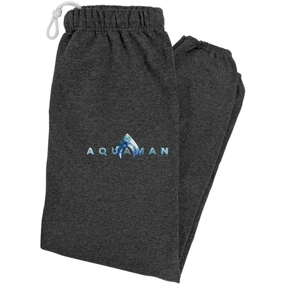 Aquaman Movie Logo Unisex Jogger Sweatpants for Men and Women, Charcoal Heather, X-Large