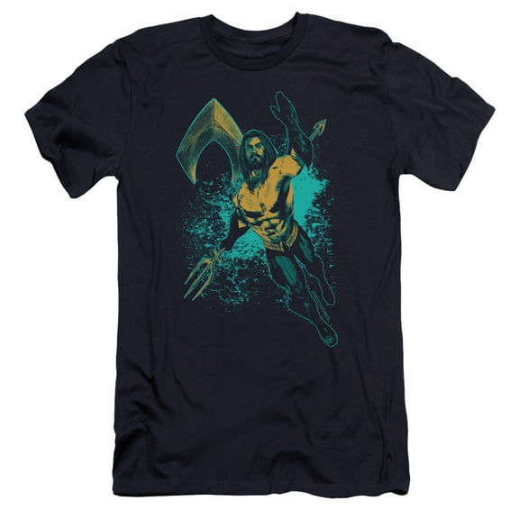 Aquaman Movie - Make A Splash - Premium Slim Fit Short Sleeve Shirt - Large