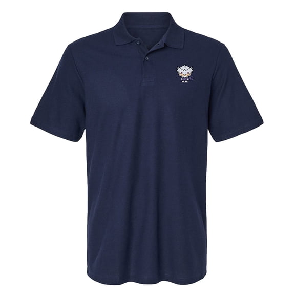 Aquaman Movie Ocean Master Chibi Character Cotton Polo Shirt, Navy, 2X-Large