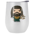 thumbnail image 1 of Aquaman Movie Official Aquaman Chibi 12 OZ Stemless Wine Tumbler, Stainless Steel Travel Cup|Lake Tumbler|Insulated with Leak Resistant Slide-Lock Lid, White, 1 of 7