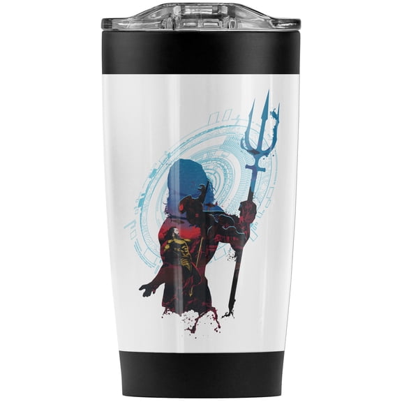 Aquaman Movie Silhouette Stainless Steel Tumbler 20 oz Coffee Travel Mug/Cup, Vacuum Insulated & Double Wall with Leakproof Sliding Lid | Great for Hot Drinks and Cold Beverages