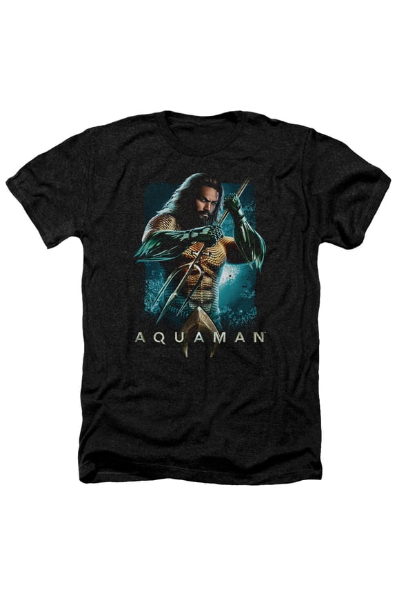 Aquaman Movie - Trident - Heather Short Sleeve Shirt - Large