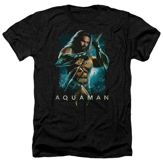 Aquaman Movie - Trident - Heather Short Sleeve Shirt - XX-Large