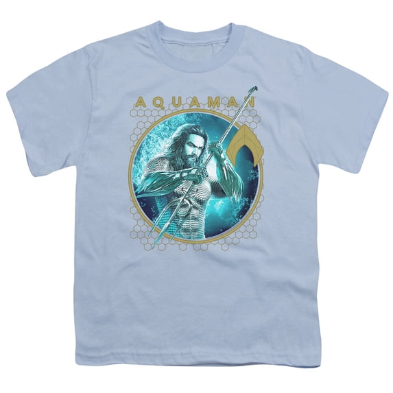 Aquaman Movie - Trident Of Neptune - Youth Short Sleeve Shirt - Small