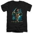 thumbnail image 1 of Aquaman Movie - Trident - Slim Fit V Neck Shirt - Small, 1 of 2