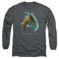 thumbnail image 1 of Aquaman Movie Water Shield Long Sleeve T-Shirt Adult 18/1 Charcoal, 1 of 1