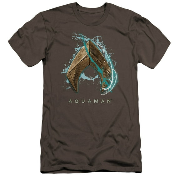Aquaman Movie - Water Shield - Premium Slim Fit Short Sleeve Shirt - X-Large
