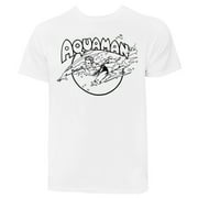 Aquaman DC Comics Mens T-Shirt - Classic Old School Swimming Aquaman Image Large