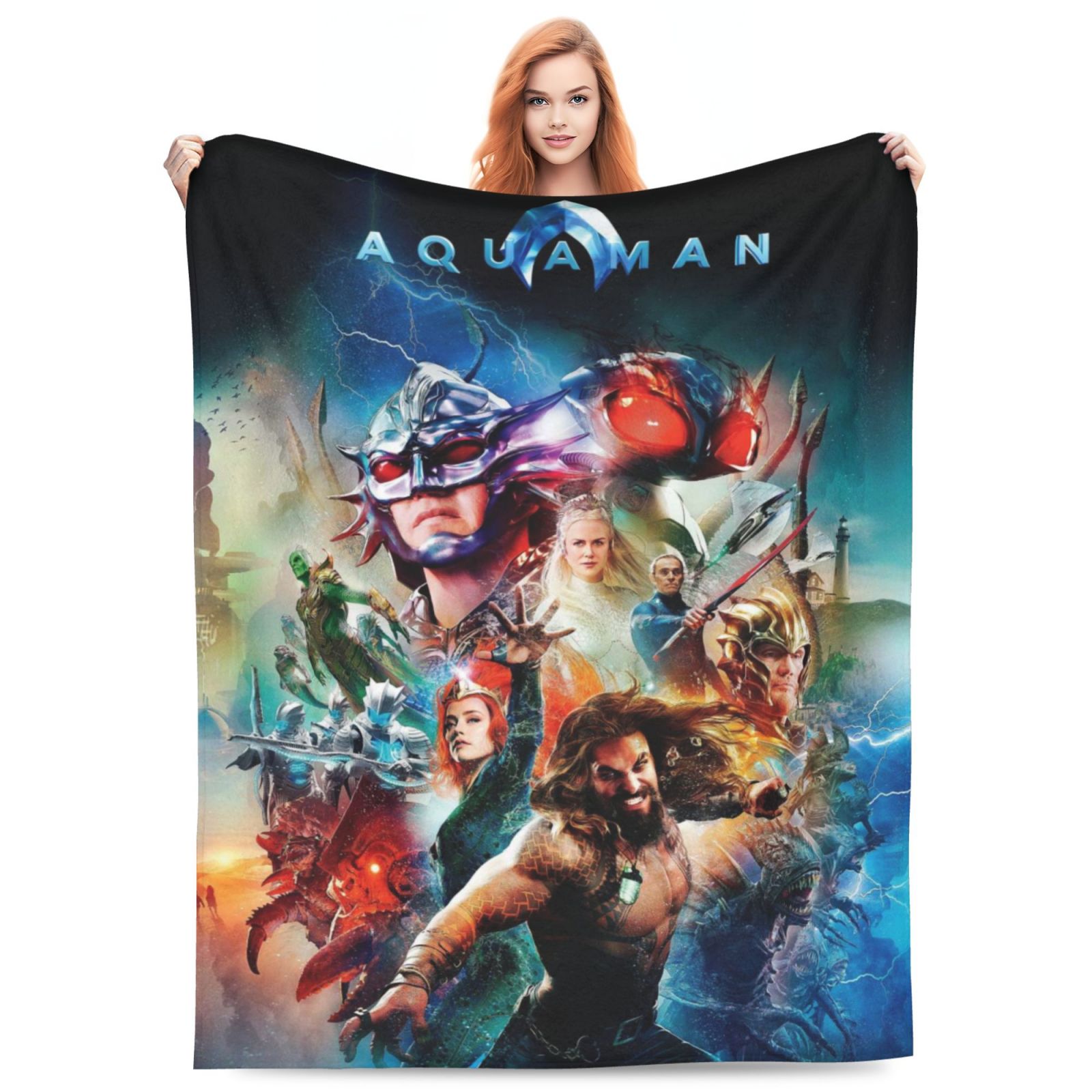 Aquaman Throw Blanket Couch Bed Sofa Soft Lightweight Warm Cozy Flannel ...