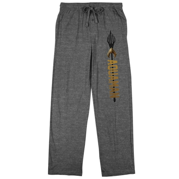 Aquaman Trident Men's Graphite Heather Sleep Pajama Pants-3X-Large