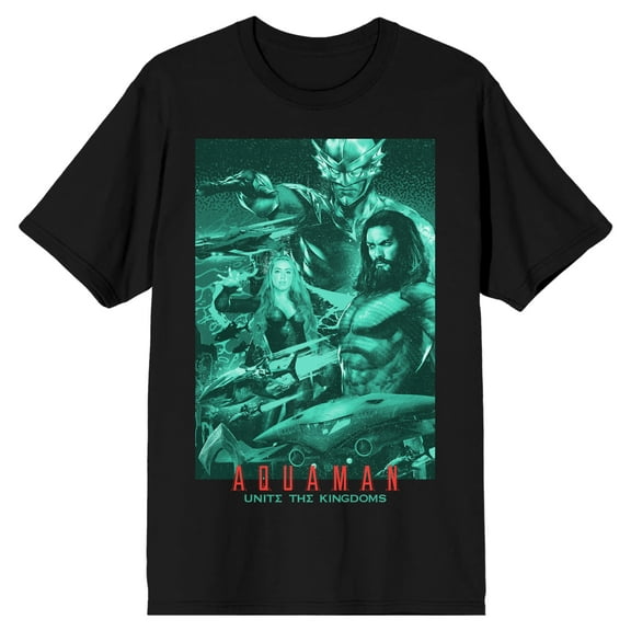 Aquaman Unite The Kingdoms Men's Black T-shirt-Medium
