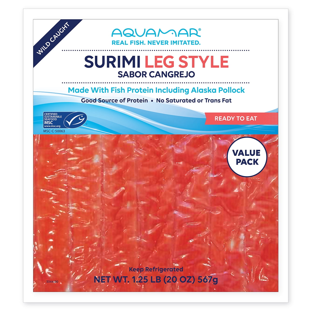 Aquamar Surimi, Leg Style Fresh Imitation Crab, 1 20 oz , Medium