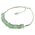 thumbnail image 1 of Aquamarine 6mm Heishi Square Shape Smooth Cut Beads 7 inch adjustable Silver Plated Clasp Bracelet for men, women, unisex. Link Chain Stacking Bracelet.|LINK_00648, 1 of 3