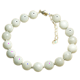 thumbnail image 1 of Aquamarine 8mm Round Shape Smooth Cut Beads 7 inch adjustable Silver Plated Clasp Bracelet for men, women, unisex. Link Chain Stacking Bracelet.|LINK_00848, 1 of 3