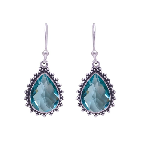 Aquamarine 925 Sterling Silver Earring, 14X10 mm Pear Gemstone Earring, Aqua Blue Earring, Christmas Gift, Unique Jewelry Earring V9526E147410