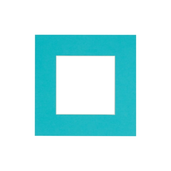 Aquamarine Acid Free 20x20 Picture Frame Mats with White Core Bevel Cut for 10x10 Pictures - Fits